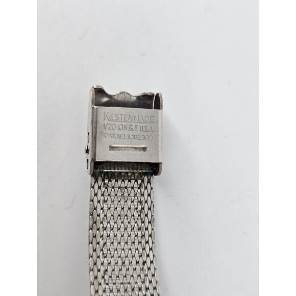 Vtg 10k GF Nivada with Kestenmade 10K White Gold Filled Mesh Band 6.5\